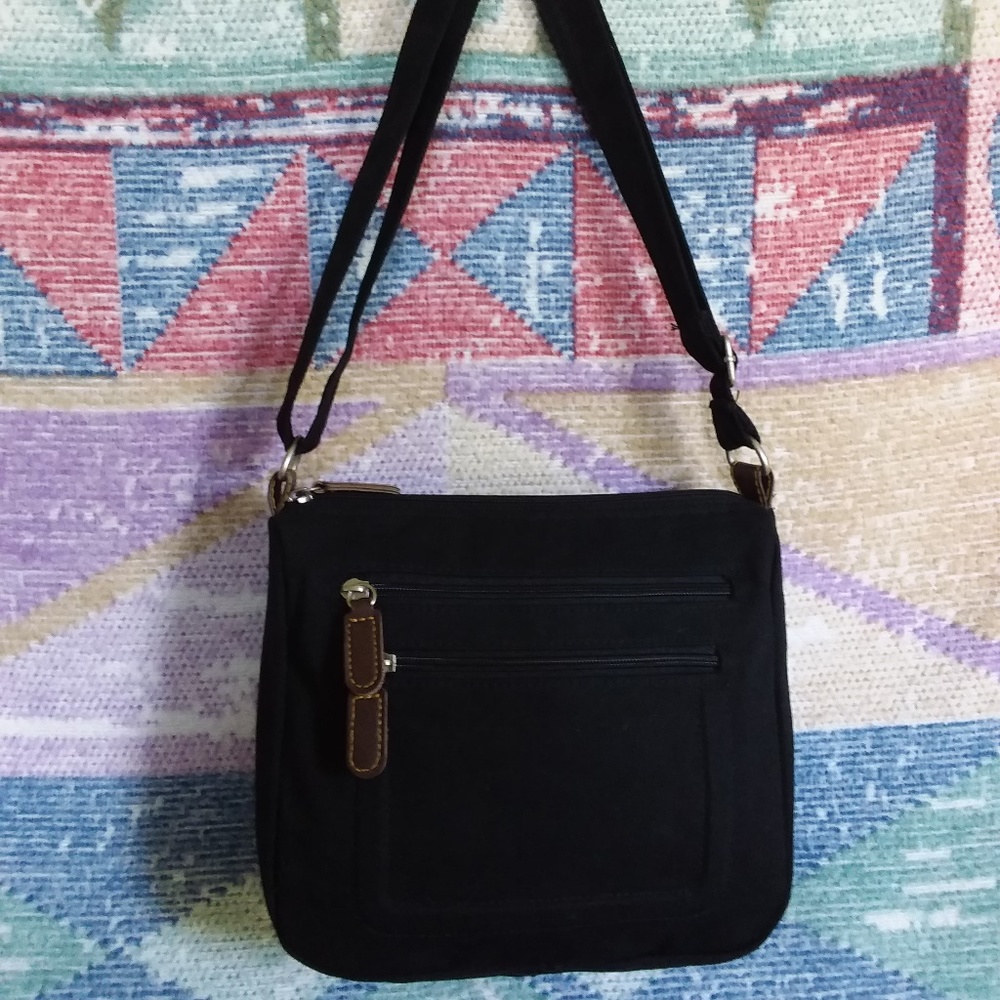 Black Fabric Shoulder/Crossbody Bag